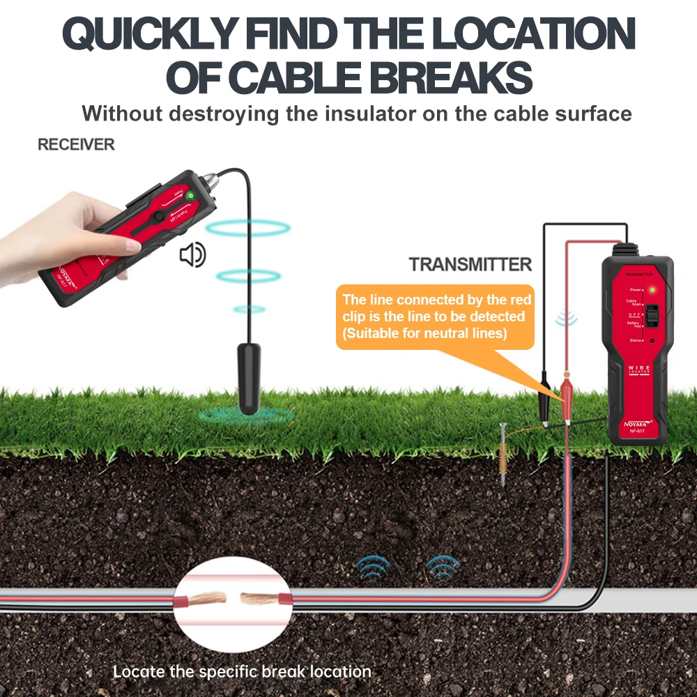 Noyafa NF-817 detector localiz - Underground Cable Detector avaliação e preço